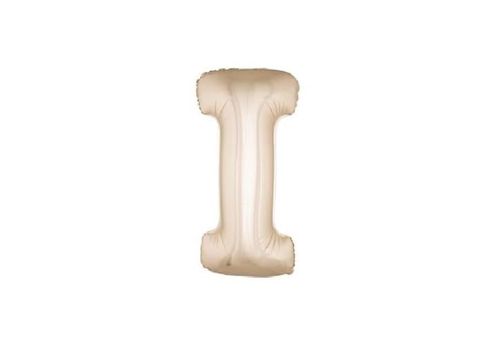 Lot de 12 - Ballon lettre 'i' en aluminium 1m champagne