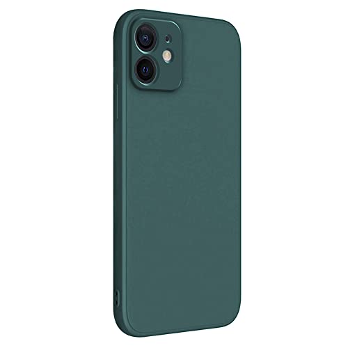 Image of Back Case Cover for iPhone 12 Mini Back Cover Case Camera Protection Soft Liquid Silicone Protective Back Cover Designed for iPhone 12 Mini (Green)
