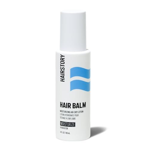 Hairstory Hair Balm, Moisturizing Air Dry Lotion, Leave In Conditioner Cream for All Hair Types, Adds Softness & Shine, Smooths Frizz, Defines Waves & Curls, 4oz