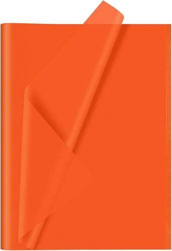 kesote 薄葉紙 ラッピングペーパー オレンジ 薄紙 お花紙 おはながみ フラワーペーパー ハロウィン 包装紙 60枚入 50x70cm