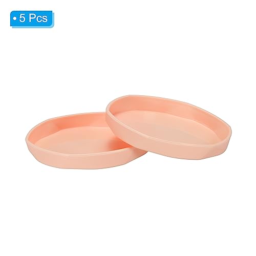 PATIKIL Plant Pot Saucers 4.3 Inch, 5 Pack Plastic Hexagonal Round Flower Drip Tray for Indoor Outdoor Pink - Image 3