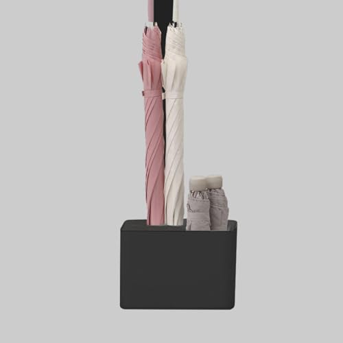 Porte-parapluies noir et seau de rangement pour canne pour résoudre les flaques de l'entrée