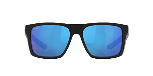 Costa Del Mar Męskie okulary przeciwsłoneczne Lido Square, Czarny/spolaryzowany niebieski lustrzany 580 g