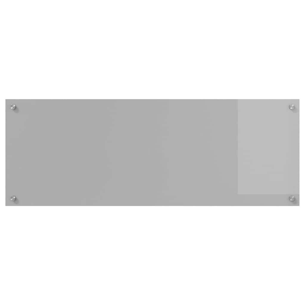 Panel posterior de cocina de vidrio templado gris claro 110 x 40 cm, 2 piezas con agujeros preperforados, resistente al calor y fácil de limpiar para cocinas modernas y protección eficaz