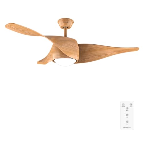 Cecotec Ventilador de Techo con Luz EnergySilence Aero 5290 LightWood. 40 W y 52', con motor DC,...