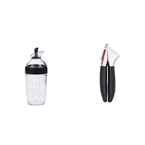 OXO Good Grips Little Salad Dressing Shaker - Black & Good Grips Soft- Handled Garlic Press