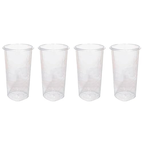 Acan Tradineur - Pack de 4 floreros tubulares de plástico, jarrón Alto, diseño Moderno, Dormitorio, salón, decoración de Mesa, Fabricado en España (Transparente - 3,9 litros - 30 x 17 cm)