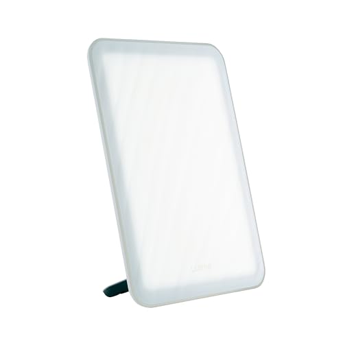 Lumie Vitamin L Light Therapy Lamp - Portable Slim Design - 10 000 Lux Daylight Lamp - Detachable Stand Cool White LEDs & Rippled Diffuser - Portrait or Landscape