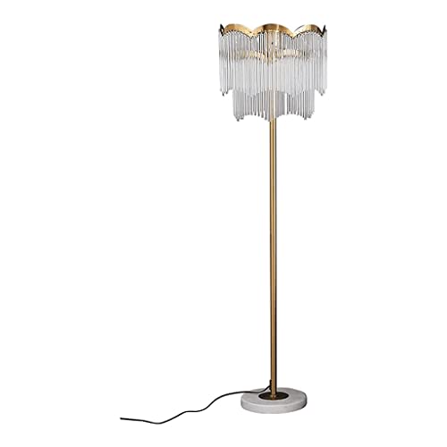 Lámpara de pie de cristal con base de mármol elegante de 62,9 pulgadas