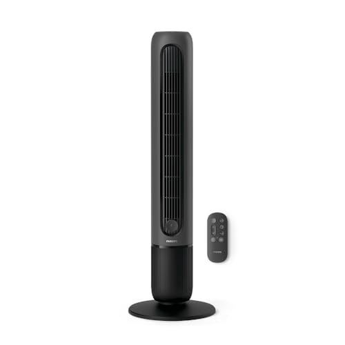 Philips Turmventilator 5000 Series. Leistungsstarke 8 0 m/s ultra-leise 24 dB niedriger Energieverbrauch Fernbedienung 5 Geschwindigkeitsstufen Schlafmodus 9-h-Timer 80 Oszillation (CX5540/01)