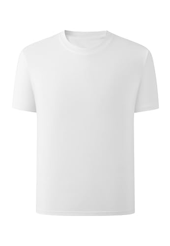 Winging Day Boys Girls 95% Cotton Short Sleeve Summer tee Solid White T-Shirts Size 6 Years