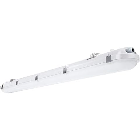 BRILLIHOOD 4FT LED Vapor Proof Light Fixture, 40W, 5200LM, 6000K Bright White, IP65 Waterproof Shop Light, 110-277V, Indoor Outdoor Vapor Tight Lighting for Garage, Car Wash, Warehouse, 1-Pack Cover