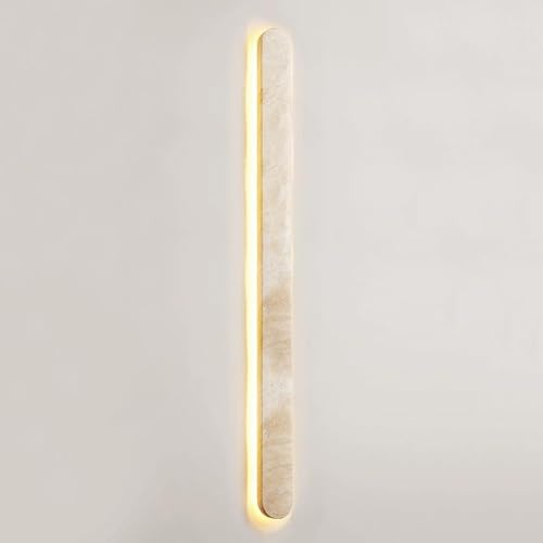 SANGPAO Lampada da parete a LED lineare nordica Lampada da parete a striscia lunga Lampada da parete moderna in marmo Minimalismo Lampada da parete per interni in pietra naturale Illuminazione da pare
