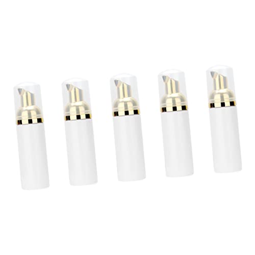 IWOWHERO 5 Piezas Botella De Espuma Envase De Champú De Viaje Ducha Botella con Bomba Botella De Jabón De Viaje Viajar Dispensador De Botellas Contenedor De Champú Mousse El Plastico Golden