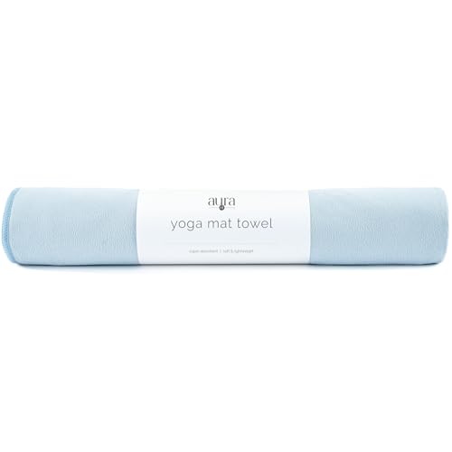 S&T INC. Yoga Mat Towel, Quick Dry Towel, Soft and Absorbent for Gym, Pilates, and Hot Yoga Mat, 1 Pack, 26.5 inches x 72 inches, Microfiber, Blue