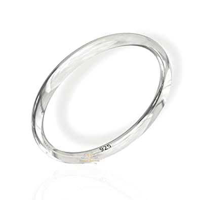 SJ SHUBHAM JEWELLERS™ 925 Mirror Finish Solid 925 Sterling Silver Kada for Men and Women (Half Round Solid Bangle) (2:6 aana) (B0D3YXWPZL) Amazon Price History, Amazon Price Tracker