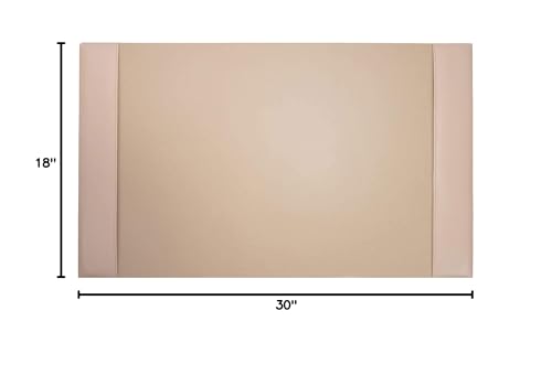 Image of Dacasso Bonded Pad with Side Rails Luxury Leather Desk Blotter for Writing, 30 x 18 (White Latte)