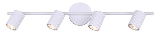 Canarm Rexton 4-Light Ceiling/Wall Track Light, Matte White Adjustable Modern
