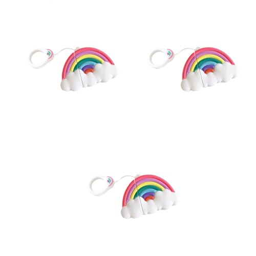 Protection Écouteurs sans Fil Arc-en-Ciel : Idée Cadeau Utile et Tendance avec Anneau - 3 Coques