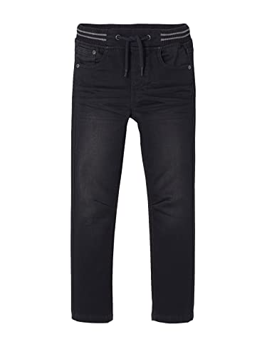 Vertbaudet Jungen Sweathose, Denim-Optik schwarz 98/104 – Ansicht 1