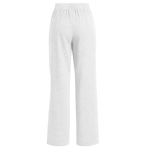 SHOPESSA Lounge Pants Women High Waist Wide Straight Leg Trousers Solid Color with Casual Loose Lightweight Pants4