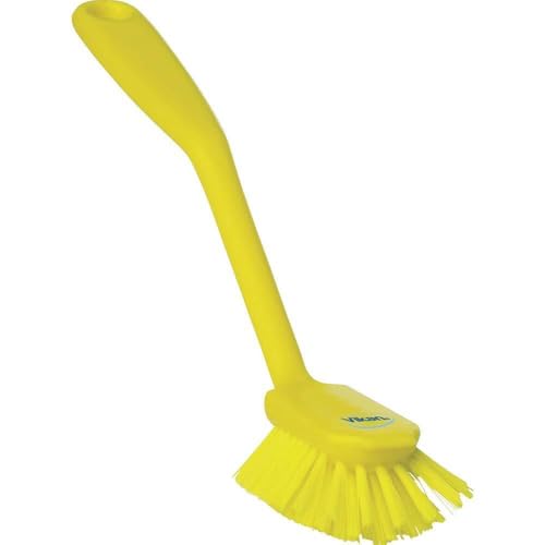 Image of Remco 2 25 /64 in W Dish Brush, Medium, 8 in L Handle, 3 1 /8 in L Brush, Yellow, Plastic 42376-1 Each