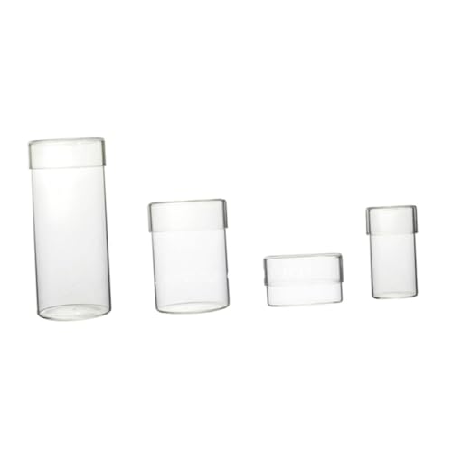 iplusmile 4個 透明ガラスボトル ガラス保存瓶 密閉蓋付き食品収納容器 乾燥食品 コーヒー豆 茶葉 砂糖 塩用 湿気防止で鮮保持に