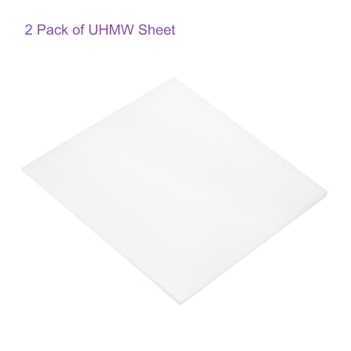 Image of DMiotech 2 Pack 8 x 8 x 0.15 Inch Plastic UHMW Sheets, Ultra High Molecular Weight Polyethylene, Opaque White Polyethylene Board for Automotive, Chemical, Manufacturing, DIY Home Kitchen