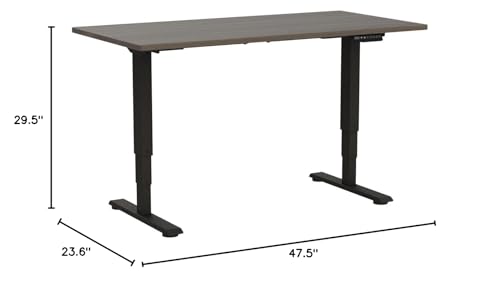 Image of FLEXISPOT E6 3-Stage Dual Motor Electric Standing Desk 48 x 30 Sit Stand Up Desk, Holds 220 lbs, Adjustable Height w /Memory Presets, One-Piece Brown Wood Grain Desktop & Black Frame, Ships in 2 Boxes