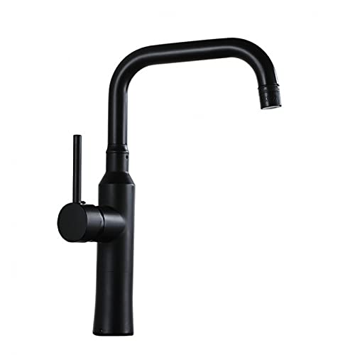 Robinet mitigeur d'évier en laiton finition noire luxe pour cuisine