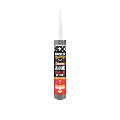 Image of SX White Premium Paintable Caulk Acrylic - Premium Quality Acrylic for Sealing Gaps & Cracks - Long Lasting Flexible Seal - Interior and Exterior Use - Overpaintable - 310ml