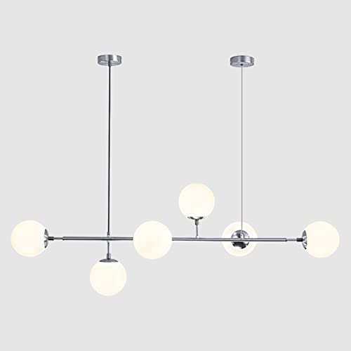 Chandelier spoutnik moderne à 6 lampes pour éclairage îlot de cuisine