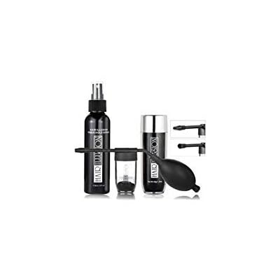 Hair Illusion Combo Kit - Hold Spray, 38g Hair Fiber Bottle, Applicator & Hairline Optimizer Black