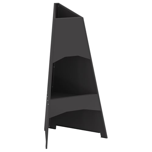 vidaXL Brasero piramidal Acero Negro 50x45x95 cm