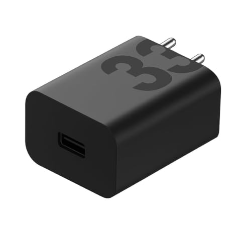 Image of 33W Fast Charger for Xiaomi Poco C85 Original QC Adapter Type C 3.0A High Speed Fast Turbo SuperVooc QC 3.0 Smart SinglePort with 1m Type-C Charging & Sync Cable (Black, VOOC, SE.A3)