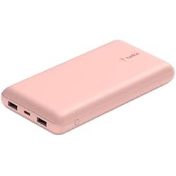 Belkin Cargador USB-C Portátil de 20 000 mAH, Batería Externa 20K con Puerto USB-C de Salida/Entrada, 2 Puertos USB-A y Cable USB-C a USB-A para iPhone, Galaxy y Otros – Oro Rosa