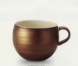炭天 信楽焼 カフェマグゴールド W805-12