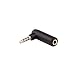 Produktbild conecto 3,5mm Klinkenadapter 90°, vergoldete 3,5mm 4Pin Klinkenstecker auf 4Pin Klinkenbuchse, schwarz