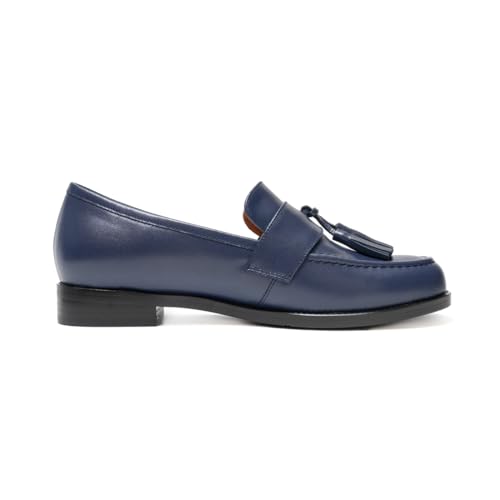 Image of ONEENO Women's Casual Flat Leather Tassel Loafer | Office Shoes