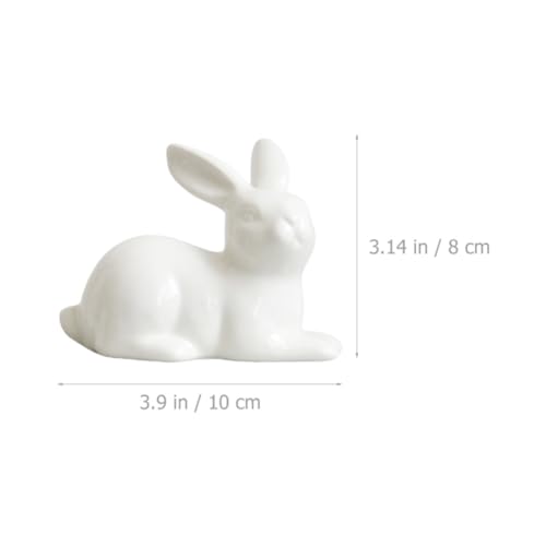 Figurines de lapin de Pâques en céramique blanche (lot de 4) - Décoration de table