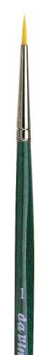 Image of da Vinci Watercolor Series 5570 CosmoTop Nova Paint Brush, Round Synthetic with Short Green Handle, Size 1 (5570-1)