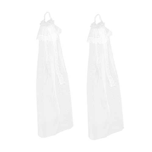 SKISUNO 2piezas Doble Velos De Novia para Muñecas Accesorios Elegantes para Casa De Muñecas Diseño Único y Creativo para Coleccionistas y Exhibiciones De Boda