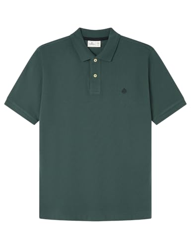 Springfield Basic SS Regular Polo with Tree Embroidery. 100% BCI Cotton, Verde, M para Hombre