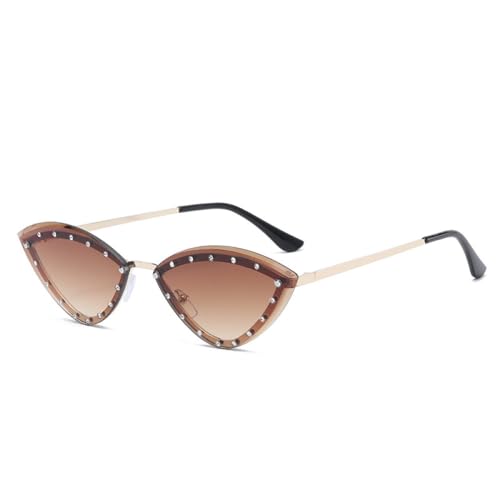 Trendige Mode für Damen, Cat-Eye-Sonnenbrille, kleine Metall-Sonnenbrille in guter Qualität für Damen