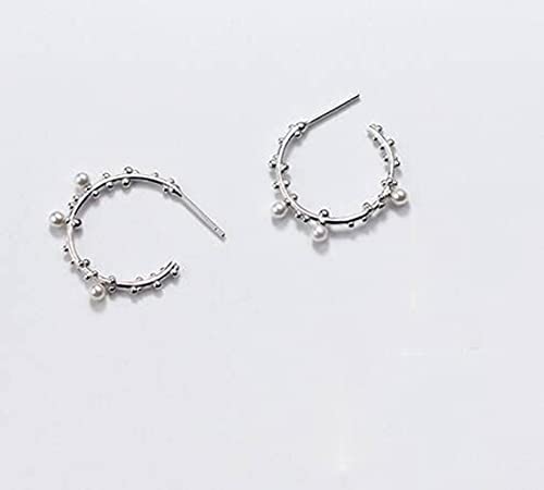 Boucles d'oreilles personnalisées style japonais branche argent S925 perles