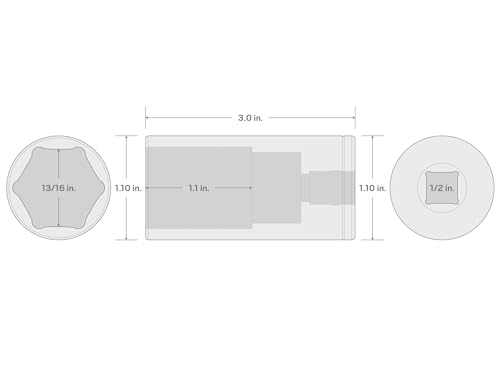 Image of TEKTON 1 /2 Inch Drive x 13 /16 Inch Deep 6-Point Socket | SHD23021