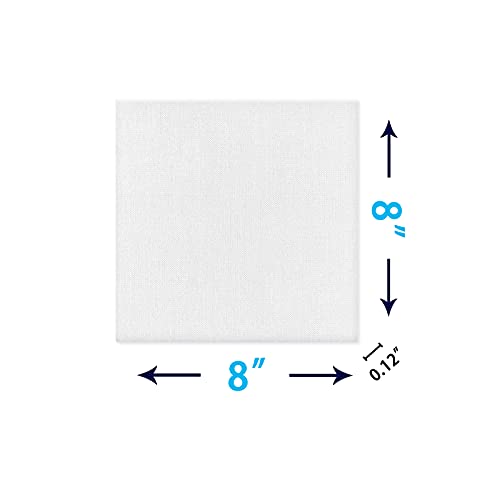 10 Packs Canvas for Painting - 20 x 20 cm(8" x 8"), Blank Canvas Panels Board for Acrylic Painting, Oil Paint & Wet Water Art Media, Canvases for Professional Artist, Hobby Painters & Beginners