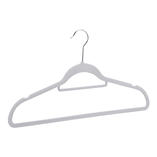 Amazon Basics Space Saving Heavy Duty Non-Slip Velvet Suit Hangers with Horizontal Tie Bar, Sturdy for Clothes Organization and Storage, Dark Gray, 50-Pack by Amazon Basics - Image 2