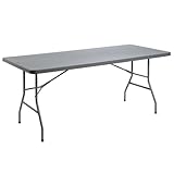 Solycarpa Mesa Rectangular 180 x 76 Cm con Patas Plegables de Exterior, Portátil y de PVC.