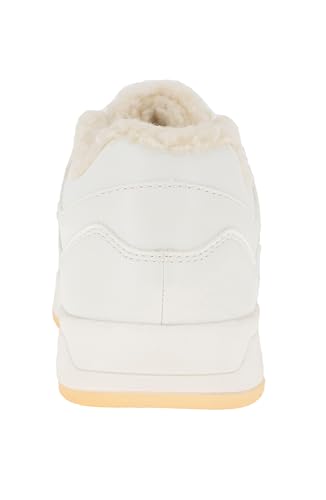 BCBGeneration Women's Kortni Sneaker White with Tan Shearling Details3